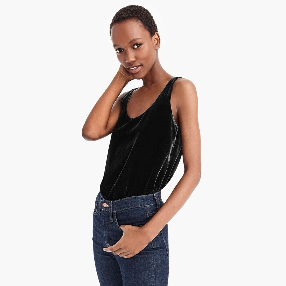 J.Crew Black Velvet Tank Top Size M
